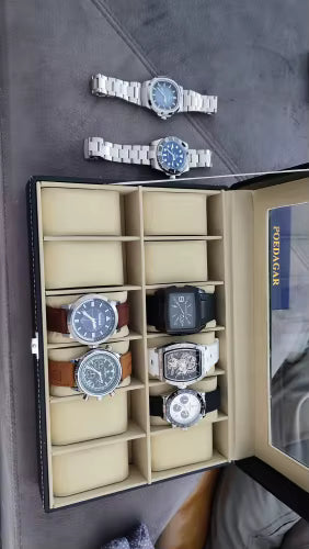 Luxury POEDAGAR Chronograph Leather Watch