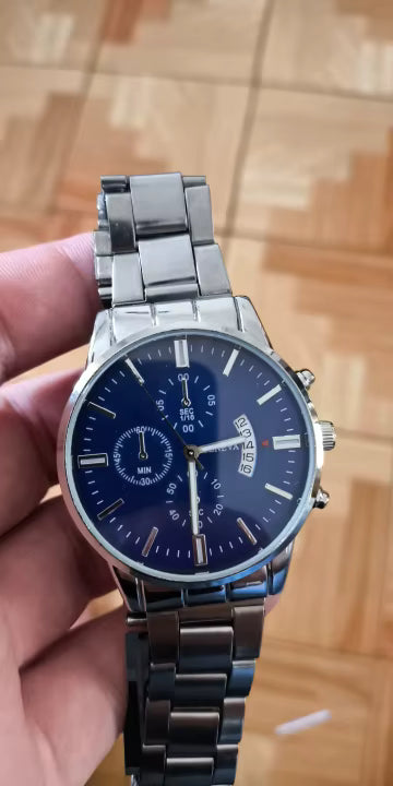 Men's Luxury Silver Steel Watch