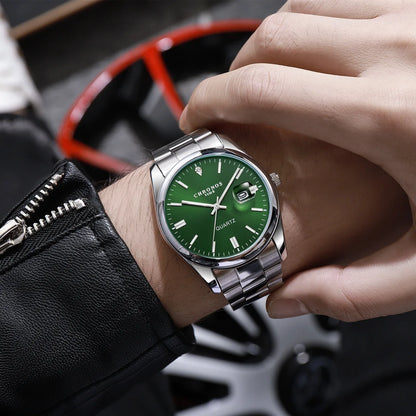 CHRONOS Top Brand Luxury Man Wristwatch Waterproof Luminous Date Men Watches Stainless Steel Quartz Men's Watch Male reloj